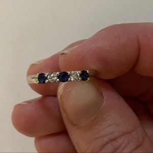 Diamond and sapphire wedding band
